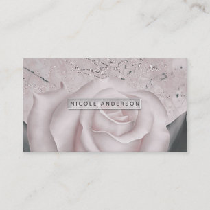 Blush White Rose Glam Modernes Shabby Chic aus Mar Visitenkarte