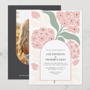 Blush Wiese Abstrakte Florale Moderne Frühlingshoc Einladung