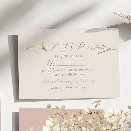 Blush Wildblume Wedding RSVP Card Karte