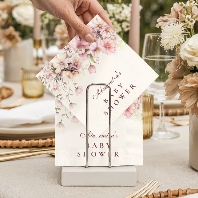 Blush Wildflower Garden Baby Shower Serviette (Von Creator hochgeladen)