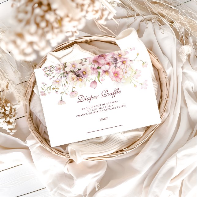 Blush Wildflower Garden Diapper Raffle Begleitkarte (Von Creator hochgeladen)