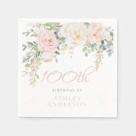 Blush Womans Elegant 100. Geburtstag Serviette