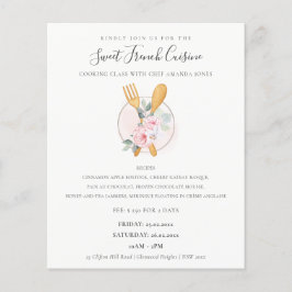 Blush Wood Spoon Gabel Blumengebäck Kochklasse Flyer