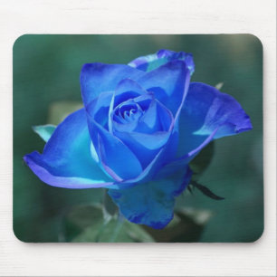 Blushed Blue-Rose-MausPad Mousepad