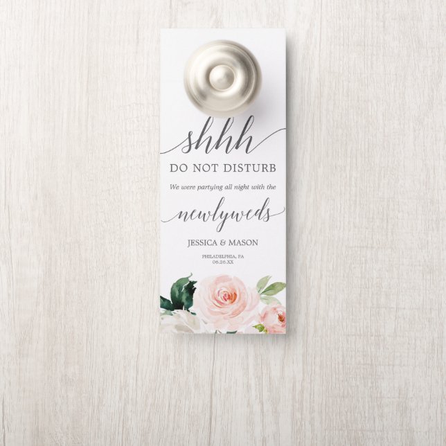 Blushing Bloms Wedding Door Hanger nicht stören Türanhänger (Auf Knauf)