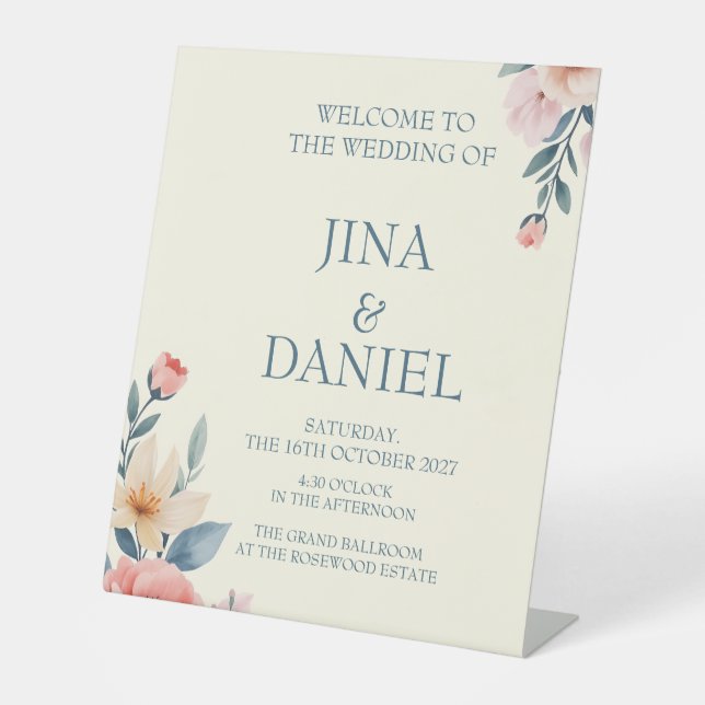 Blushing Bloom Sockelschild (Vorderseite)