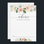 Blushing Blooms Advice Card for Bridge and Groom Hinweiskarte<br><div class="desc">Lassen Sie Ihre Hochzeitsgäste ihre Ratschläge für die Neuvermählten mit dieser passenden Blushing Blooms Karte teilen. Bearbeiten Sie einfach Ihre Namen.</div>