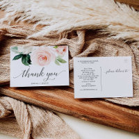 Blushing Blooms floral Vielen Dank Postcard