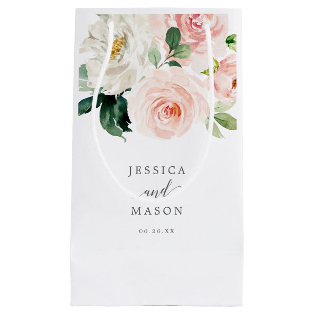 Blushing Blooms Hotel Wedding Gift Bag Kleine Geschenktüte (Vorderseite)