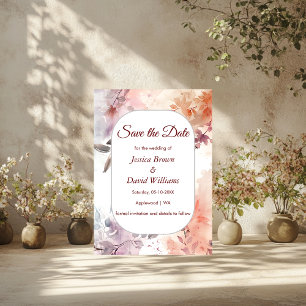 Blushing Blooms Watercolor Wedding Save the Date Einladung