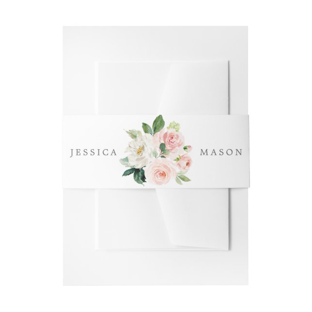 Blushing Blooms Wedding Invitation Bly Bands Einladungsbanderole (Vorderseite Beispiel)