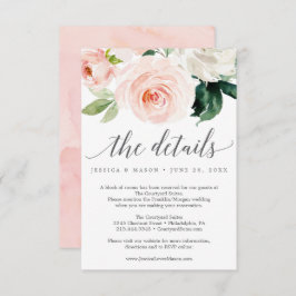 Blushing Blooms Wedeldetails Card Einladung