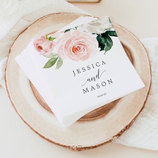 Blushing Blooms Wedkin Cocktail Napkin Serviette (Von Creator hochgeladen)