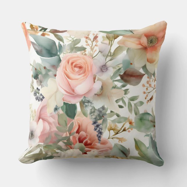 Blushing Bridal Ballet Botanisch Kissen (Vorderseite)