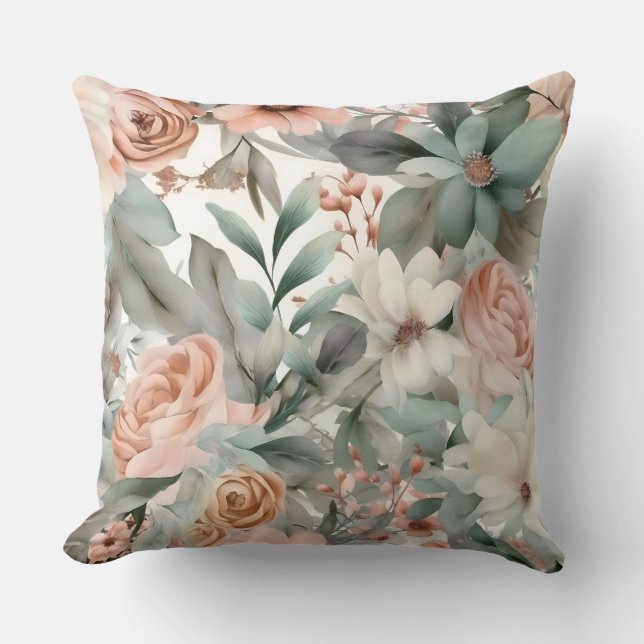 Blushing Bridal Ballet Botanisch Kissen (Vorderseite)