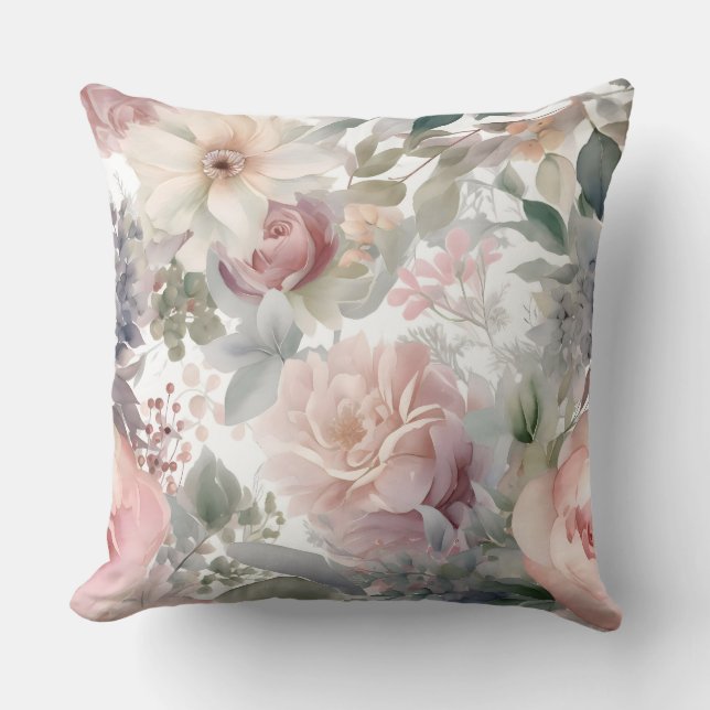Blushing Bridal Ballet Botanisch Kissen (Vorderseite)