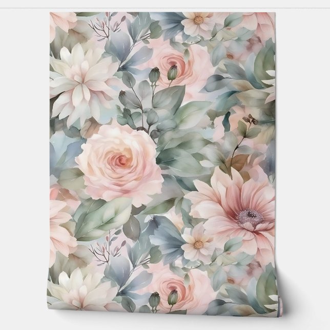 Blushing Bridal Ballet Botanisch Tapete (Abrollen)