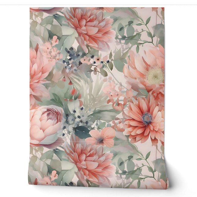 Blushing Bridal Ballet Botanisch Tapete (Abrollen)