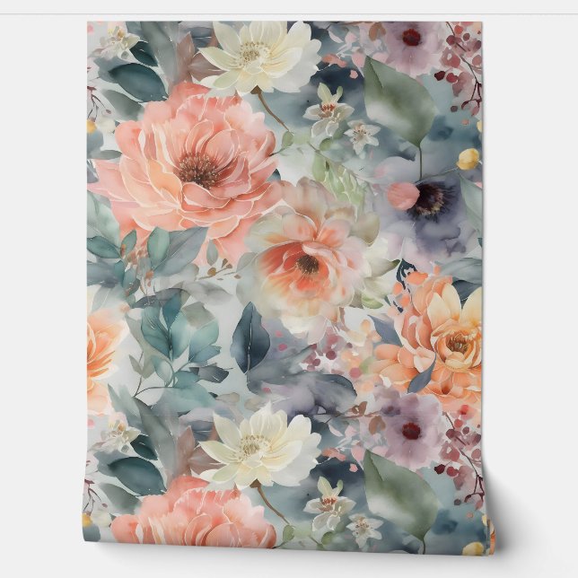 Blushing Bridal Ballet Botanisch Tapete (Abrollen)