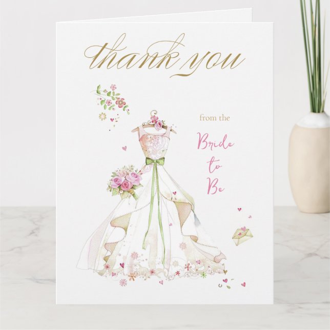 Blushing Bride in Bloom Brie to Be Dankeskarte (Vorderseite)