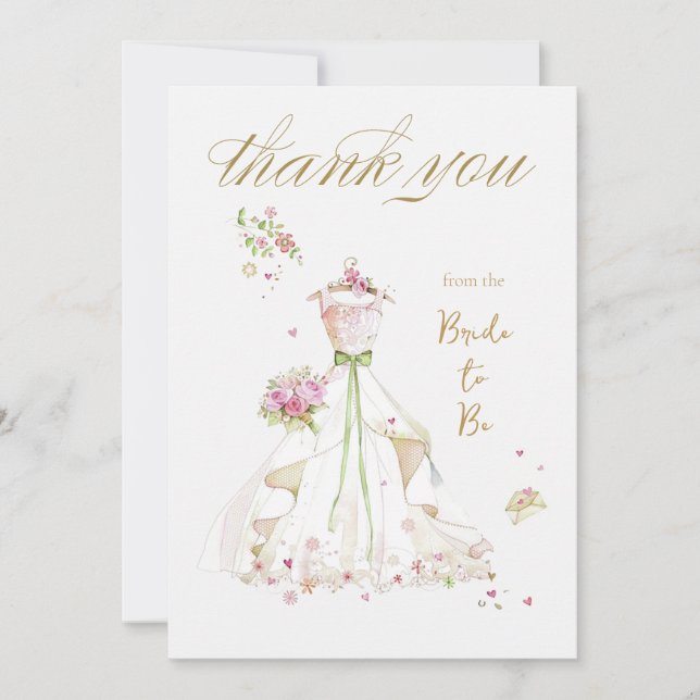 Blushing Bride in Bloom Brie to Be Dankeskarte (Vorderseite)