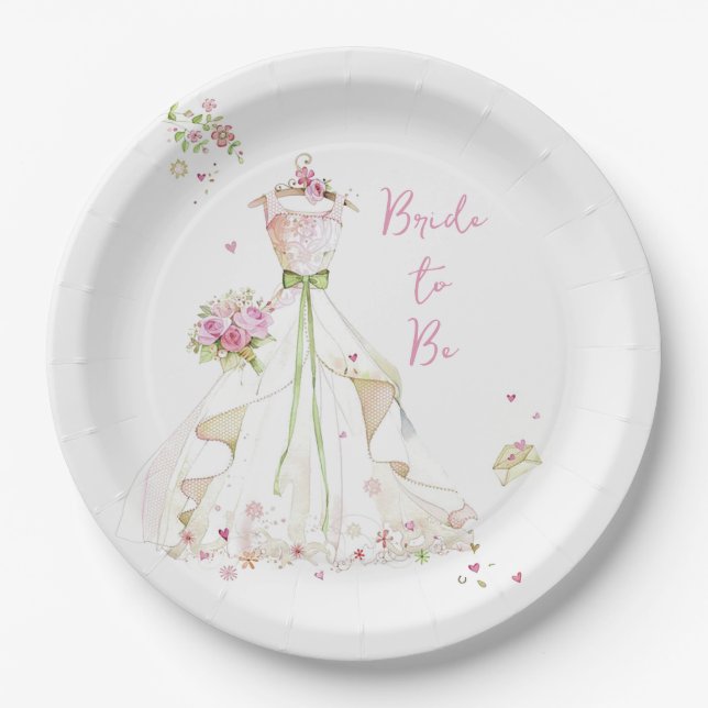 Blushing Bride in Bloom Pappteller (Vorderseite)