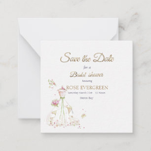 Blushing Bride in Bloom Save the Date Mitteilungskarte