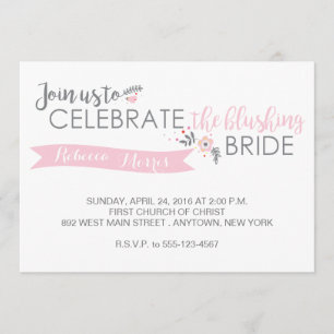 Blushing Bride Shower Einladung