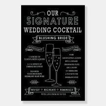 Blushing Bridge Signature Cocktail Signature Sign