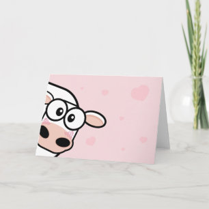 Blushing Cow and Heargreeting Card Karte