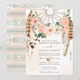 Blushing Dream Boho Dreamcatcher Wedding Einladung
