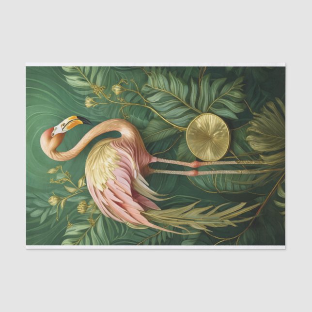 Blushing Flamingo GListen Gold, elegant Seidenpapier (Vorderseite)