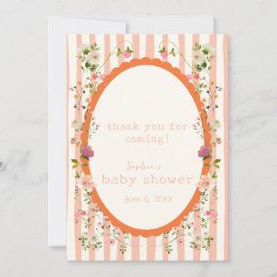 Blushing Garden Baby Dusche individuell einstellba Dankeskarte