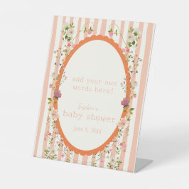 Blushing Garden Baby Dusche individuell einstellba Sockelschild