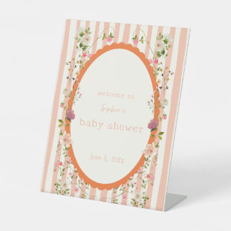 Blushing Garden Whimsical Baby Willkommen Sockelschild