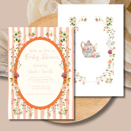 Blushing Garden Whimsical Wreath Baby Dusche Einladung