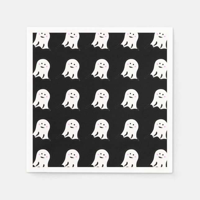 Blushing Ghost Niedlich Halloween Serviette (Vorderseite)