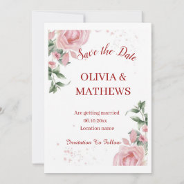 Blushing in Bloom: Eine Hochzeitsfeier in Pink Einladung