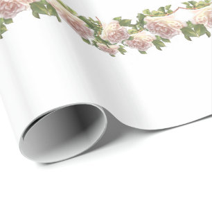 Blushing Ivory Peach Rose Geschenkpapier