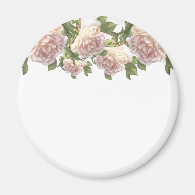 Blushing Ivory Peach Rose Magnet (Vorne)