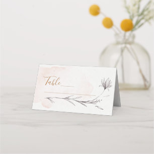 Blushing Peach Floral Watercolor Falte Platzkarte