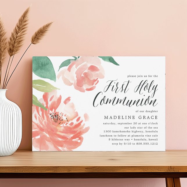 Blushing Peony | Erste Einladung zur Heiligen Komm (Von Creator hochgeladen)