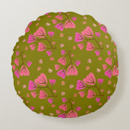 Blushing Petals Round Accent Pillow Rundes Kissen
