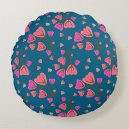 Blushing Petals Round Accent Pillow Rundes Kissen
