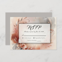 Blushing Petals und Silver Wirbel Hochzeit RSVP Karte