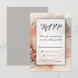 Blushing Petals und Silver Wirbel Hochzeit RSVP Karte