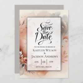 Blushing Petals und Silver Wirbel Hochzeit Save The Date