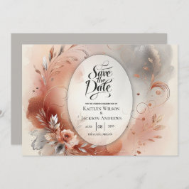 Blushing Petals und Silver Wirbel Hochzeit Save The Date