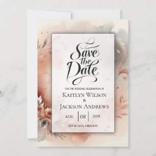 Blushing Petals und Silver Wirbel Hochzeit Save The Date