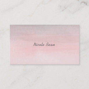 Blushing Pink & Gray Moderne Wasserfarbe Girly Gla Visitenkarte